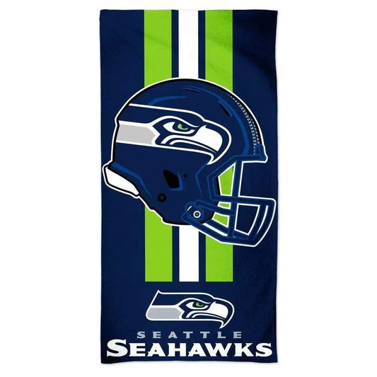  Seattle Seahawks Beach Towel 30x60 Cotton Velour Front -  ToylandEU™