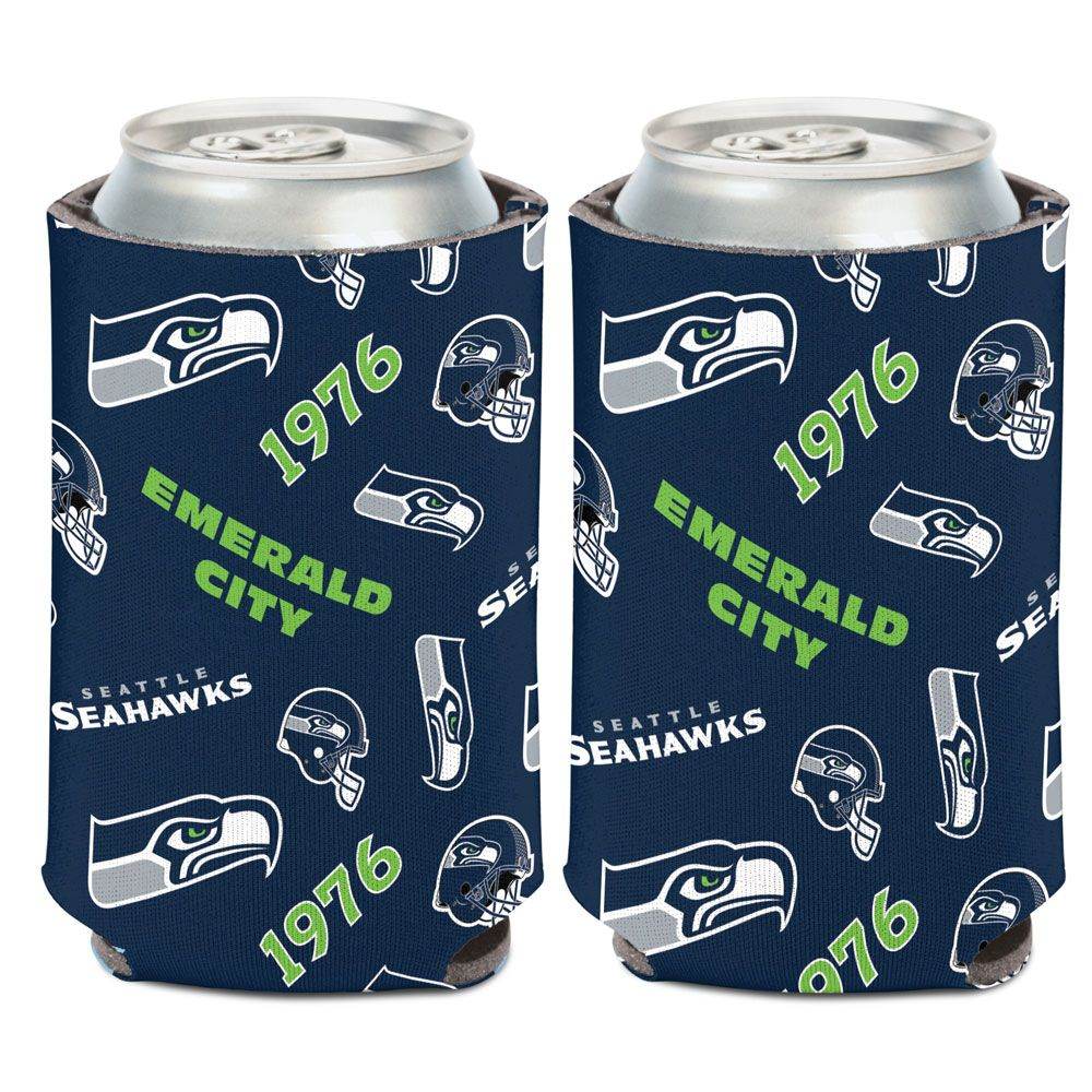 Seattle Seahawks Can Cooler Scatterprint Design 12 Oz - ToylandEU