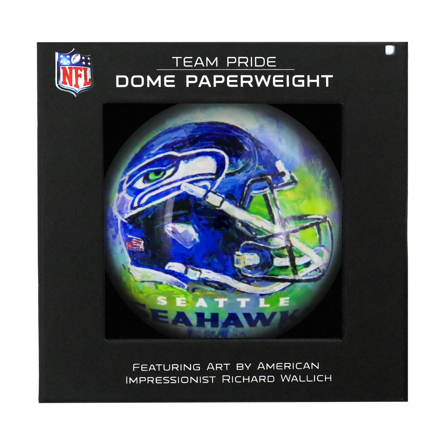 Seattle Seahawks Domed Glass Paperweight Desk Accessory - ToylandEU