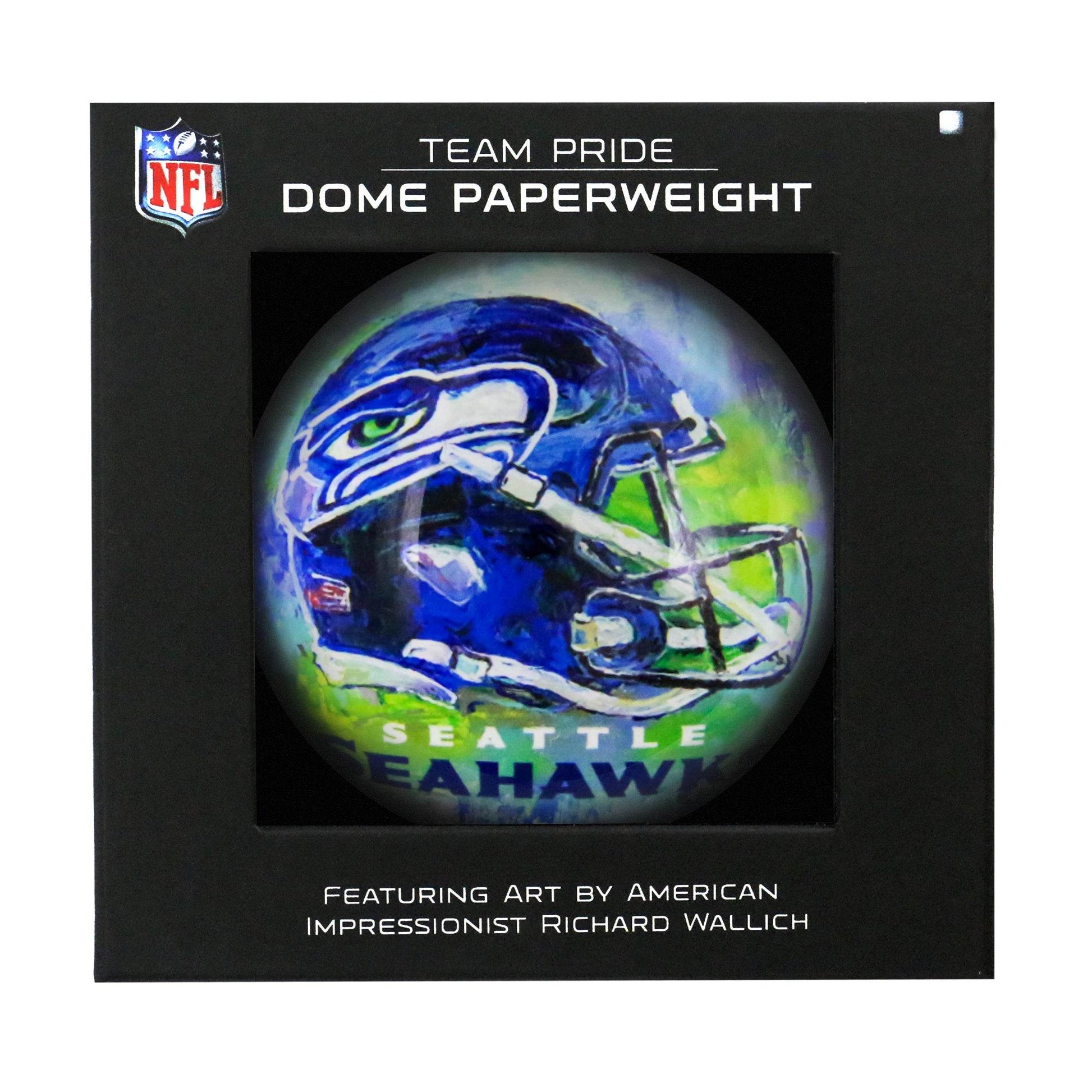 Seattle Seahawks Domed Glass Paperweight Desk Accessory - ToylandEU