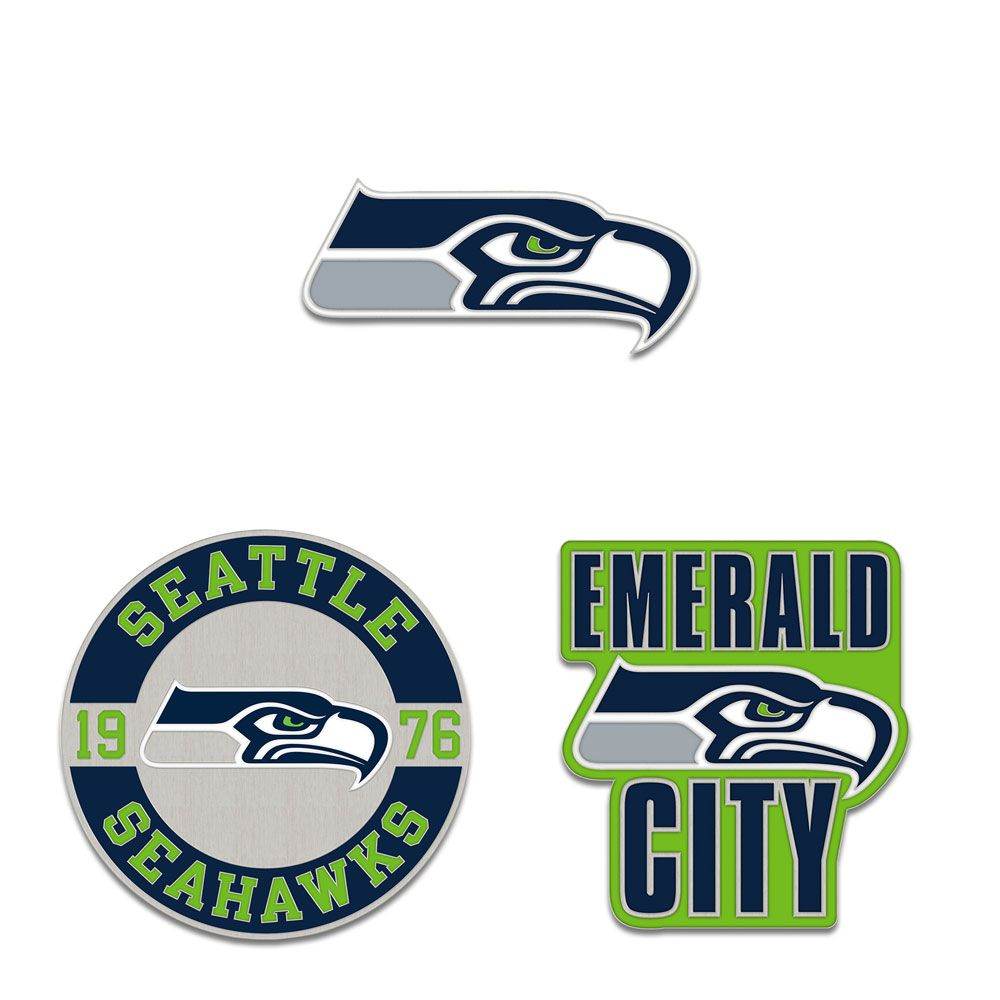 Seattle Seahawks Enamel Pin Set With Logo Year Slogan - ToylandEU