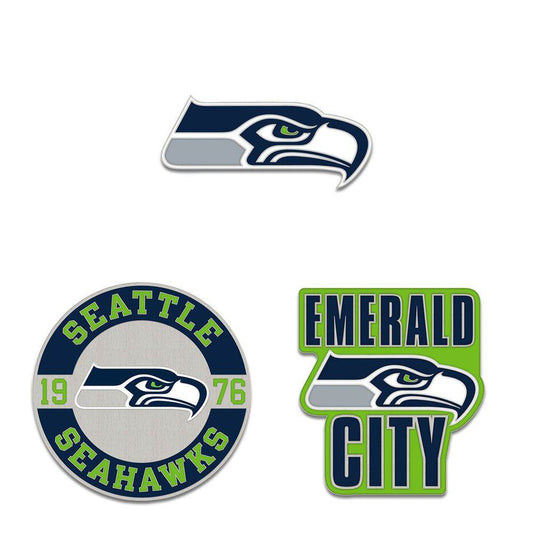 Seattle Seahawks Enamel Pin Set With Logo Year Slogan - ToylandEU