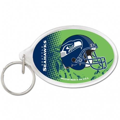 Seattle Seahawks Key Ring Acrylic Oval Two Sided Graphics - ToylandEU