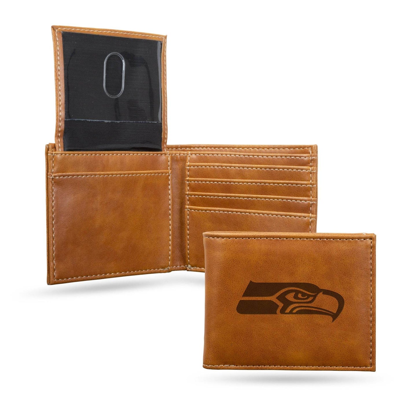Seattle Seahawks Leather Wallet Billfold Laser Engraved - ToylandEU