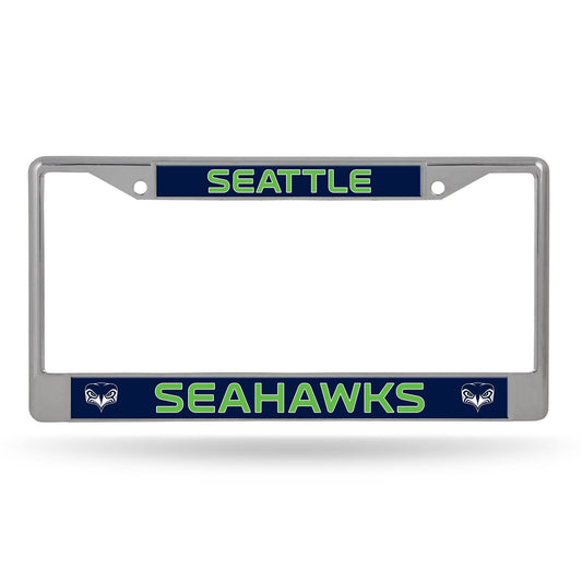 Seattle Seahawks License Plate Frame Chrome Printed Insert - ToylandEU