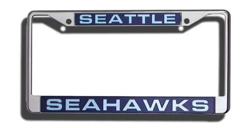 Seattle Seahawks License Plate Frame Laser Cut Chrome - ToylandEU