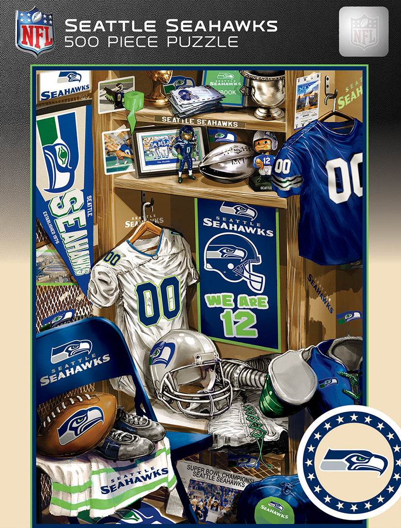 Seattle Seahawks Locker Room Puzzle 500 Piece Nostalgia Art - ToylandEU