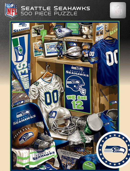 Seattle Seahawks Locker Room Puzzle 500 Piece Nostalgia Art - ToylandEU