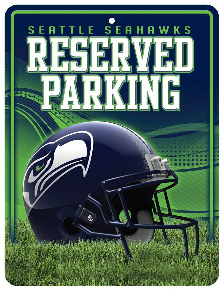 Seattle Seahawks Metal Parking Sign With Pre Drilled Hole - ToylandEU
