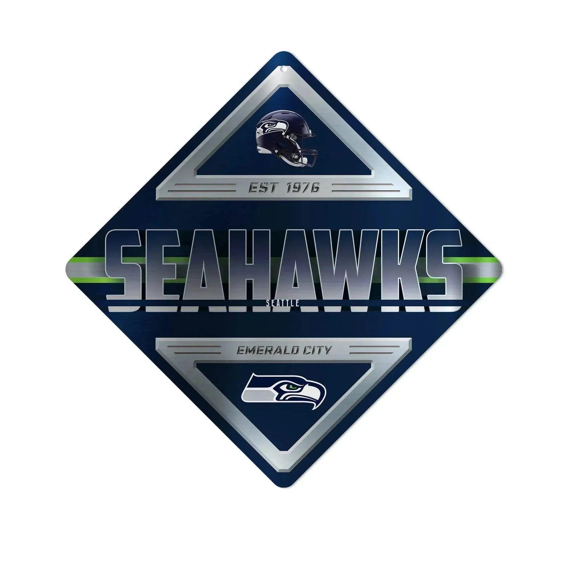  Seattle Seahawks Metal Sign Diamond Shape Wall Decor -  ToylandEU™