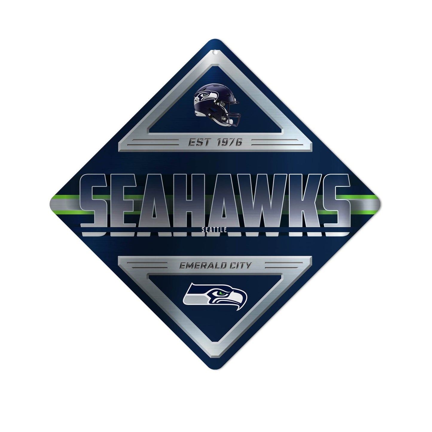 Seattle Seahawks Metal Sign Diamond Shape Wall Decor - ToylandEU