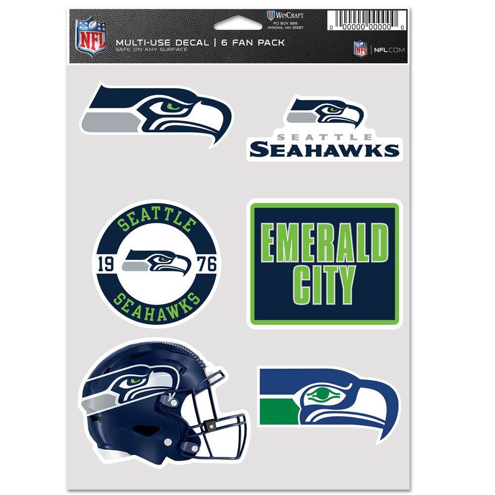 Seattle Seahawks Multi Use Fan Decals Six Pack Bundle - ToylandEU