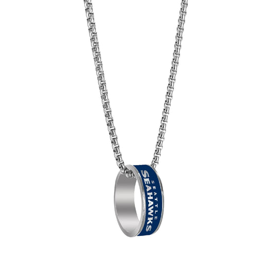 Seattle Seahawks Necklace Pendant Silver For True Fans - ToylandEU