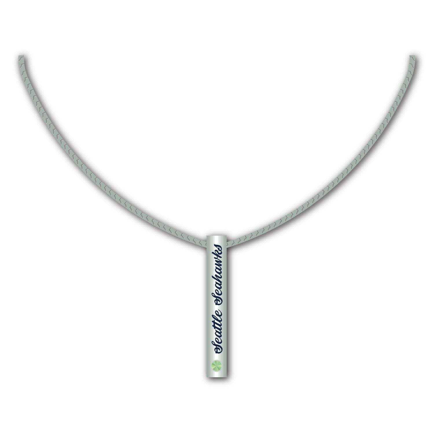 Seattle Seahawks Necklace Silver Bar Pendant Charm - ToylandEU