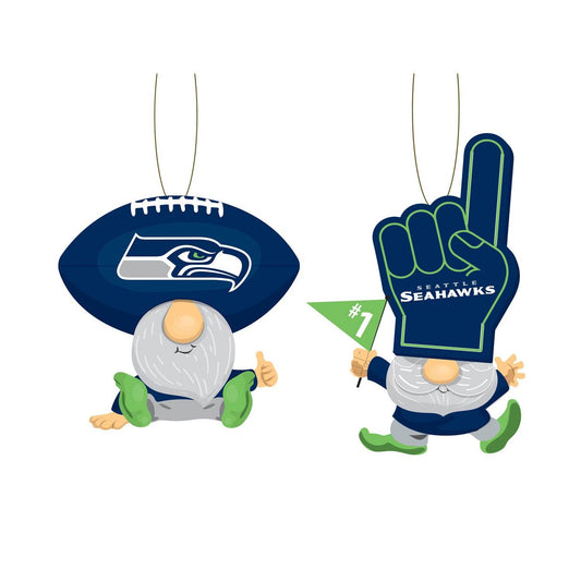 Seattle Seahawks Ornament Gnome Fans 2 Pack Seasonal Decor - ToylandEU