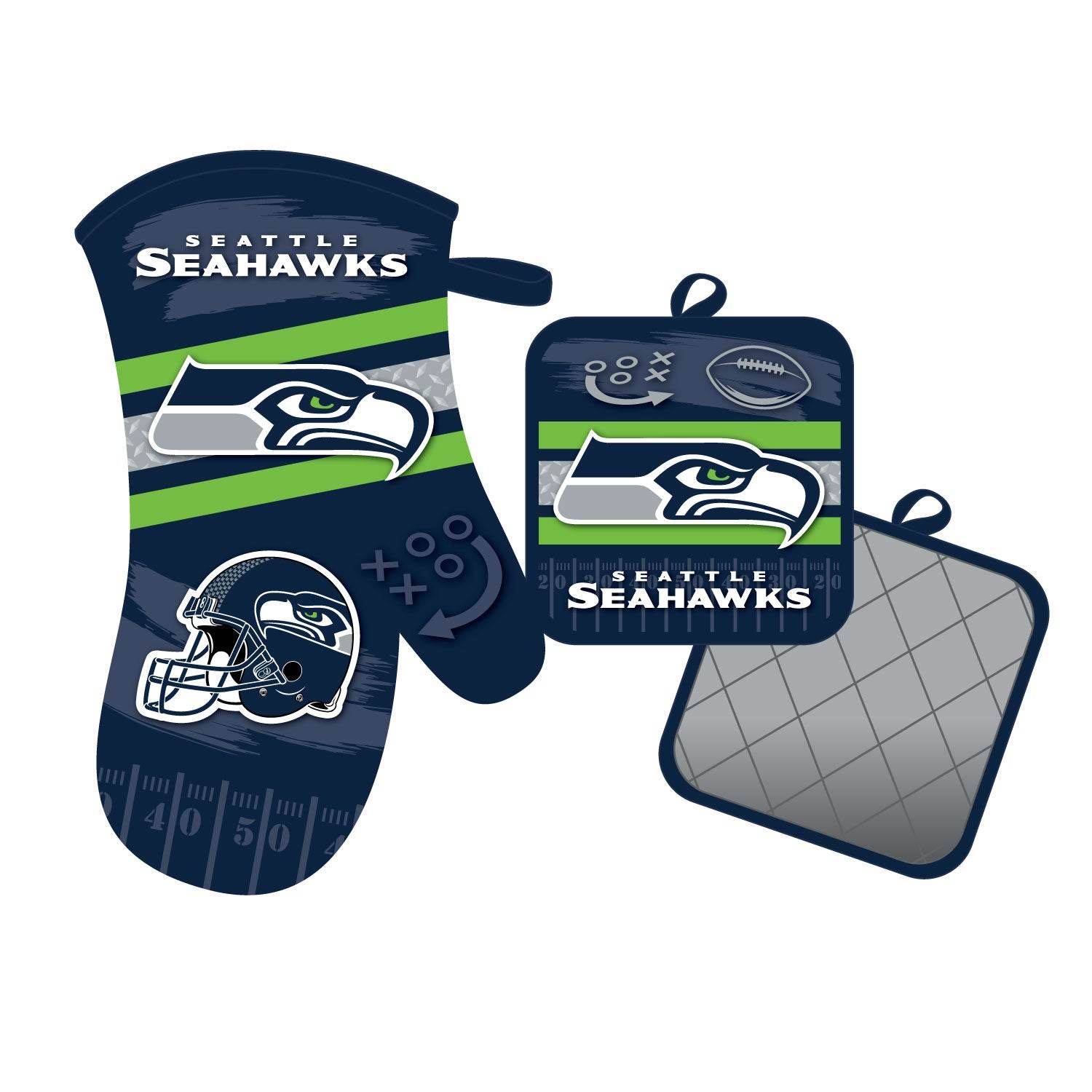 Seattle Seahawks Oven Mitt And Pot Holder Set Mojo Licensed - ToylandEU