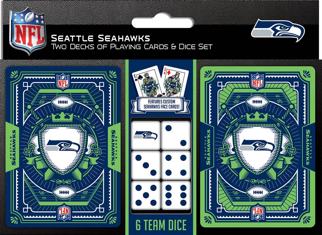 Seattle Seahawks Playing Cards And Dice Set NFL Gift Pack - ToylandEU