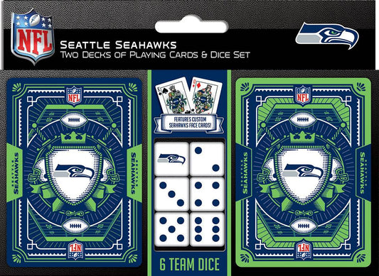 Seattle Seahawks Playing Cards And Dice Set NFL Gift Pack - ToylandEU