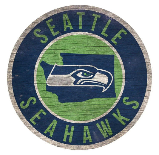  Seattle Seahawks Round Wood Sign 12 Inch State Design -  ToylandEU™
