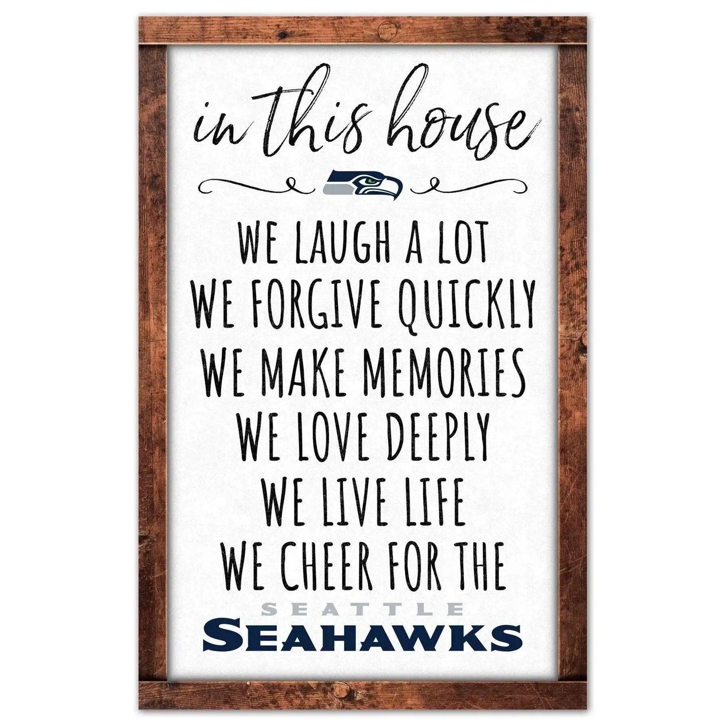  Seattle Seahawks Sign 11x17 Wood Wall Art In This House -  ToylandEU™