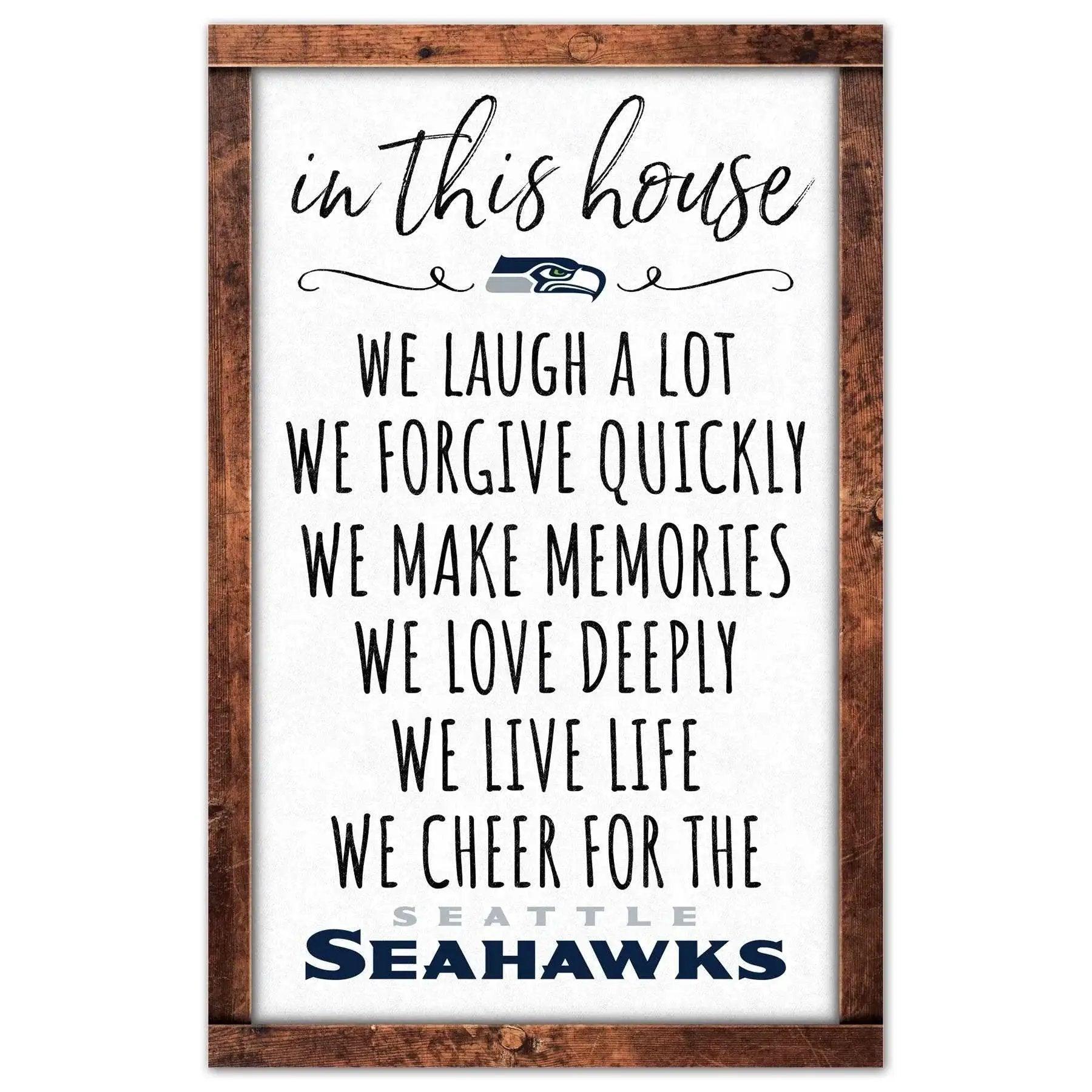  Seattle Seahawks Sign 11x17 Wood Wall Art In This House -  ToylandEU™