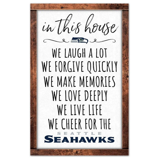  Seattle Seahawks Sign 11x17 Wood Wall Art In This House -  ToylandEU™