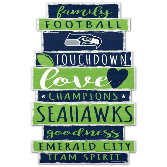 Seattle Seahawks Wincraft Wood Sign 11x17 Family Word - ToylandEU