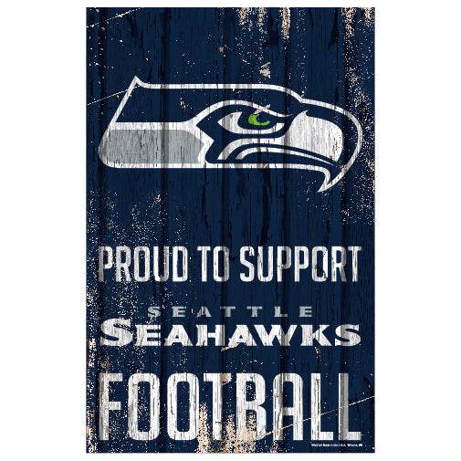 Seattle Seahawks Wood Sign 11x17 Proud To Support Design - ToylandEU