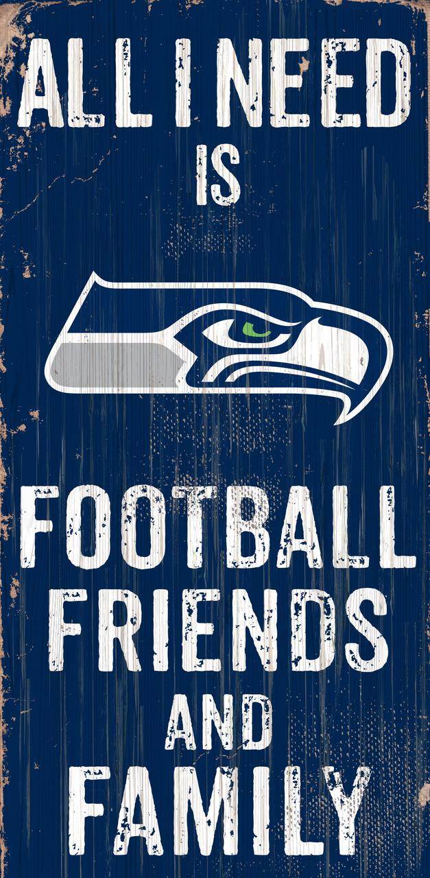 Seattle Seahawks Wooden Sign 6x12 Football Friends Family - ToylandEU