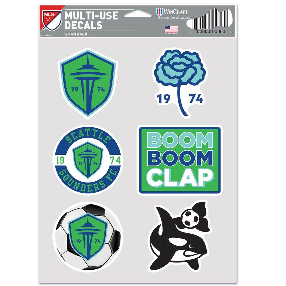 Seattle Sounders FC Decal Multi Use Fan 6 Pack USA Made - ToylandEU