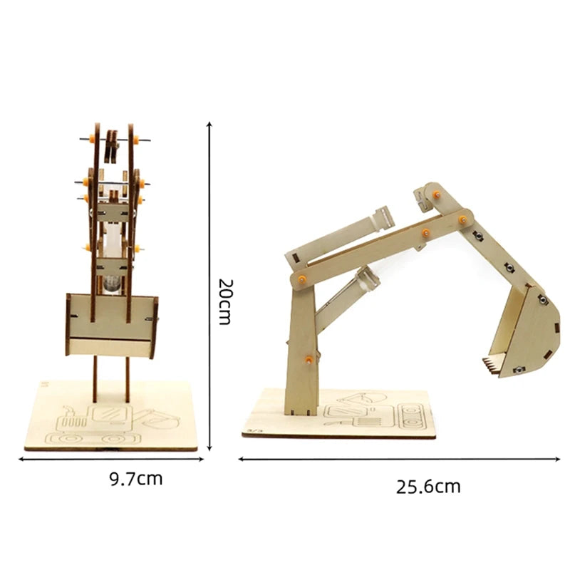 DIY Wooden Hydraulic Excavator Science Kit for Students - ToylandEU