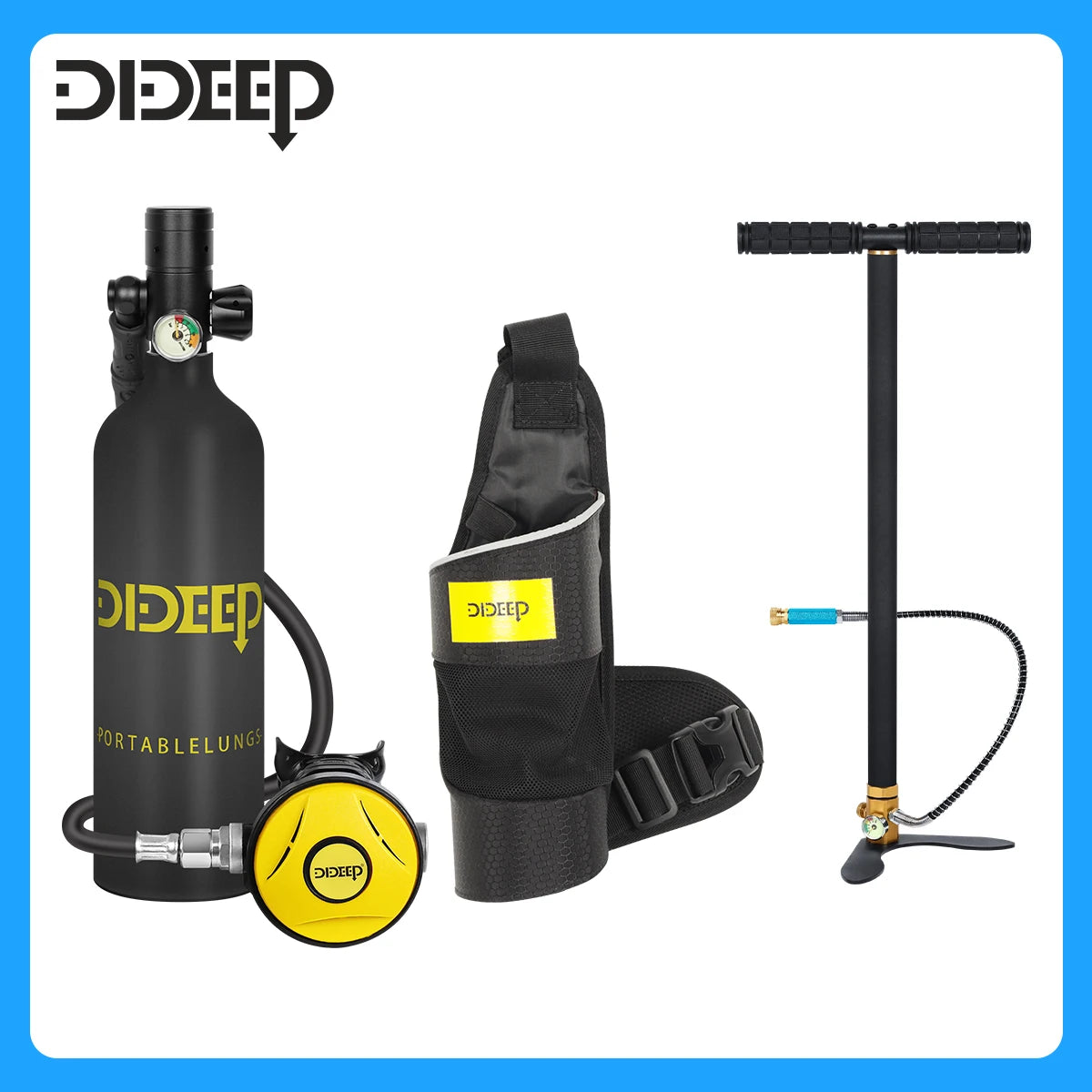 Scuba Diving Tank Set | 1L Tank | 3000 PSI | 10-20 Mins Underwater
