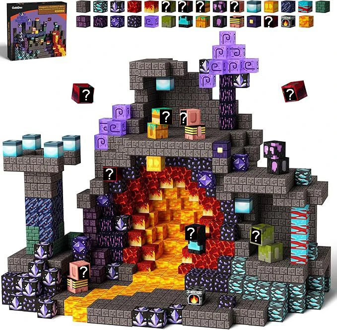 Magnetic Building Blocks | Mine World Cube Set | STEM Toy | Ages 3 Plus