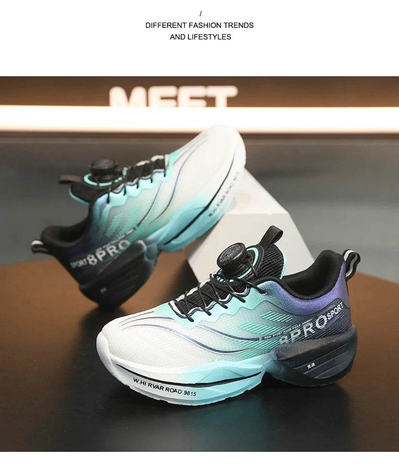 Mesh Breathable Running Shoes For Boys With Kids Buttons - ToylandEU