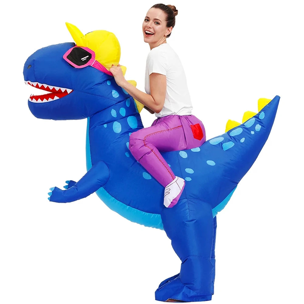 Inflatable Dinosaur Costume | Unisex Fit | Air Blown | Adult Youth Party Suit