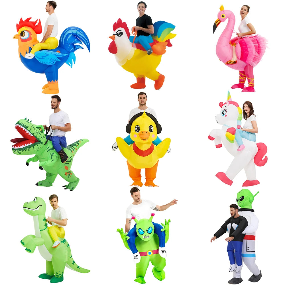 Inflatable Dinosaur Costume | Unisex Fit | Air Blown | Adult Youth Party Suit