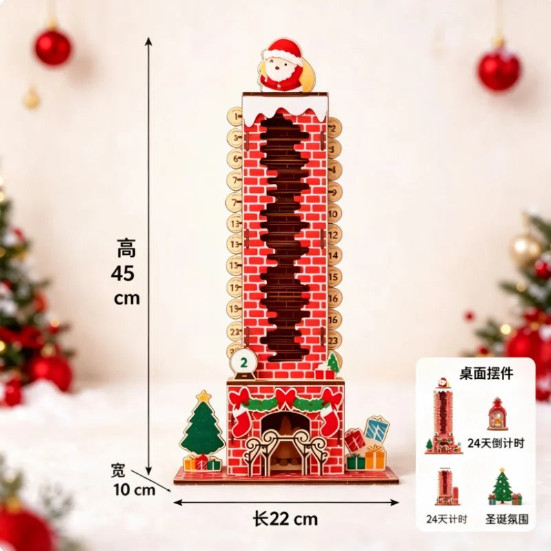 Advent Calendar | 2026 Wooden Santa Claus | 24 Day Countdown Ornament | Christmas Home Decor