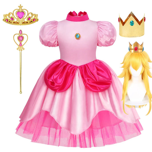 Peach Princess Girls Costume - Perfect for Halloween & Costume Fun