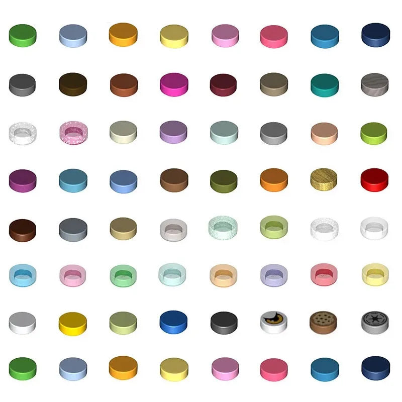 Small Particle Bricks | 1x1 Round Tiles | Compatible With Lego | MOC Builders