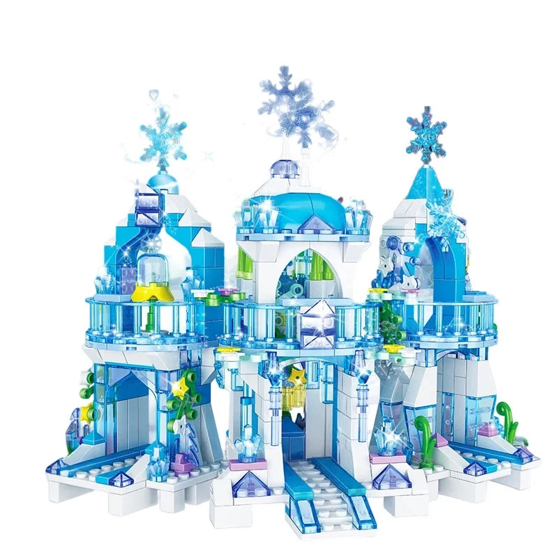 Lego Compatible Blocks | Frozen Ice Castle | Small Blocks | Mini Figure Included