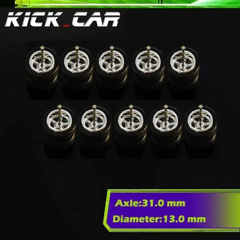 Sixty Four Scale Diecast Car Wheels With Durable Electroplated ABS - ToylandEU