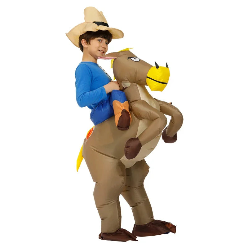 Inflatable Cowboy Horse Costume for Kids - Wild West Fun!