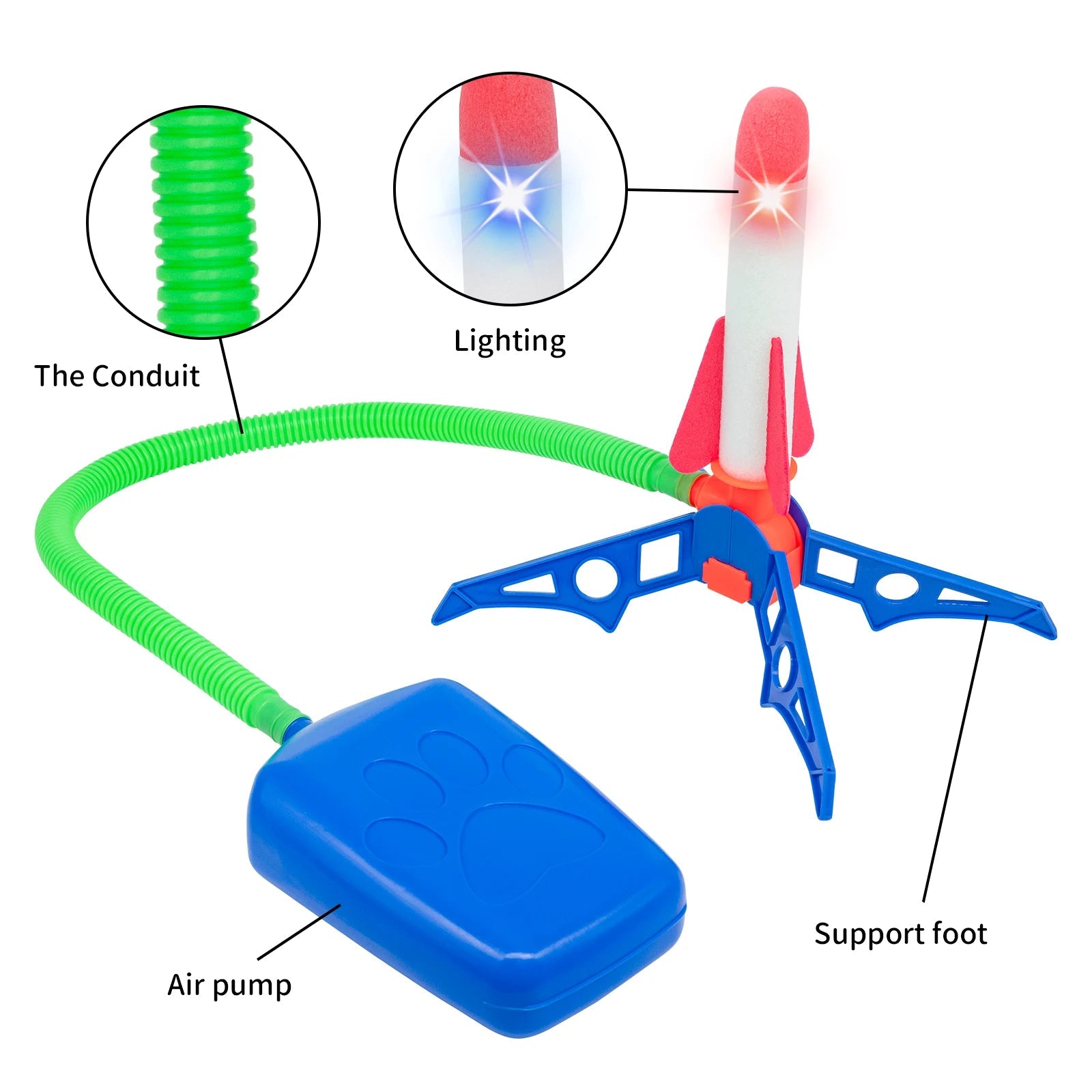 Kids' Luminous Stomp Rocket Launcher Toy - ToylandEU