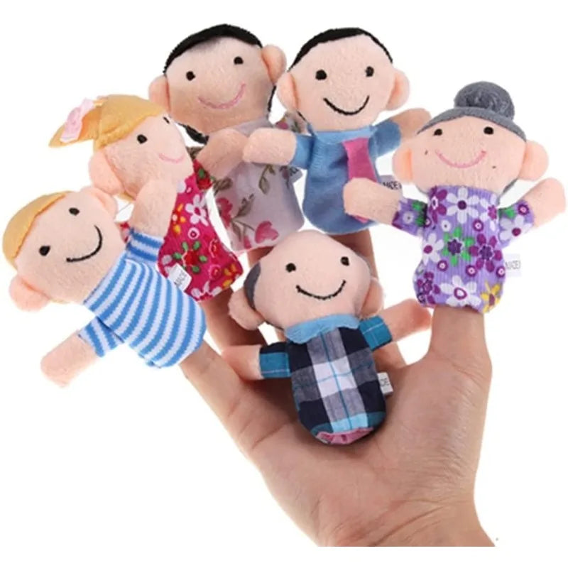 Cloth Finger Puppets | Soft Fabric Weave | Funny Animal Faces | Six Pack Kids Toy