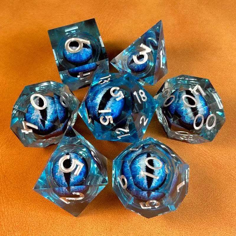 Premium Polyhedral Dice Set with Floating Cosmic Eyes for Dungeons and Dragons and RPG Fans - ToylandEU