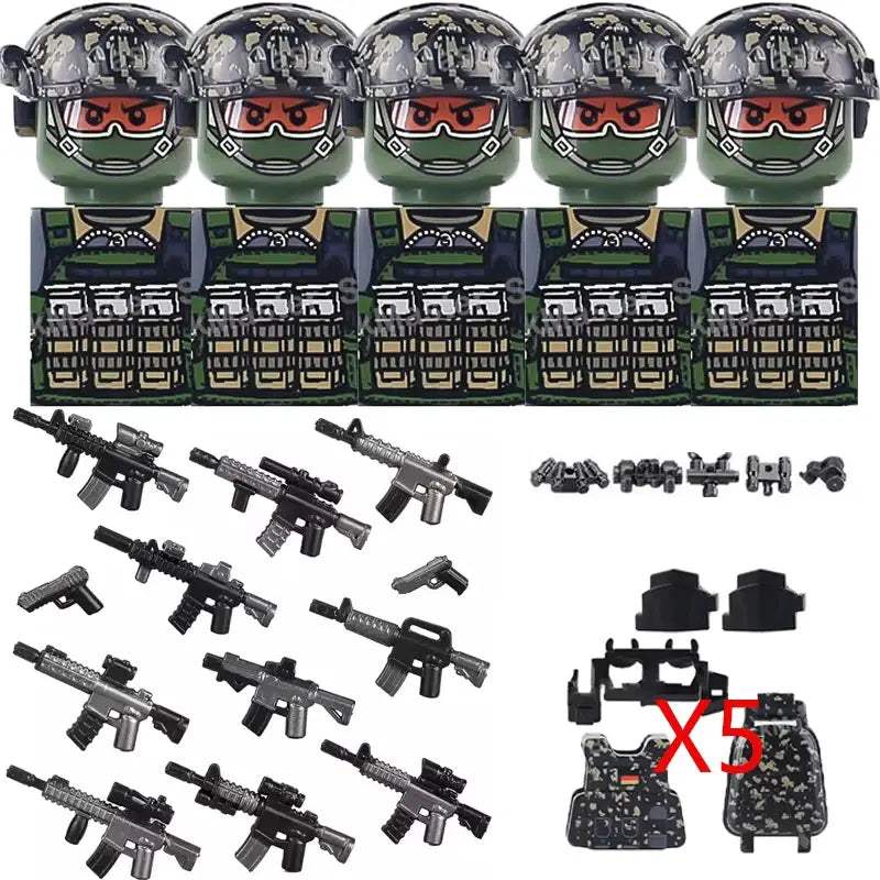 Military Special Forces MOC Building Block German KSK Special Forces Soldier Figure SWAT Army Gun Waffen Vest Backpack Brick Toy - ToylandEU