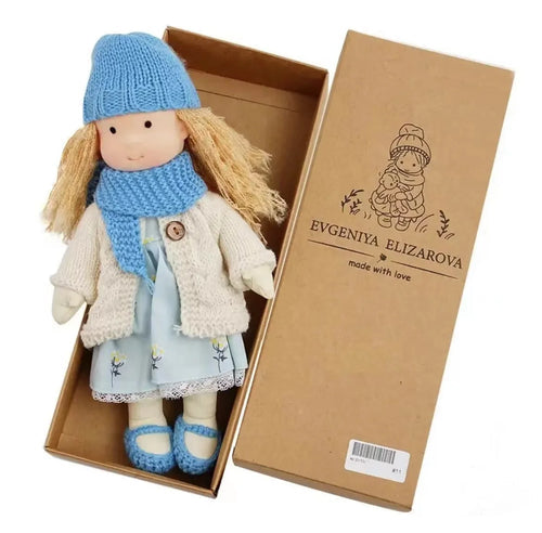 Adorable Handmade Waldorf Plush Doll Girl with Native Enamel Design ToylandEU.com Toyland EU