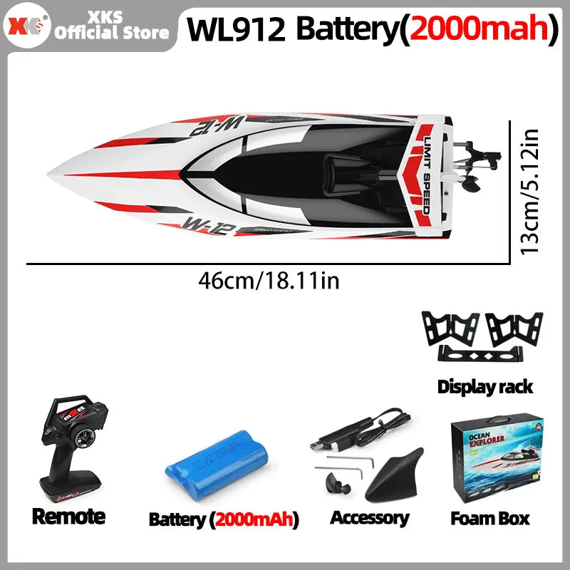 RC Boat | 2.4GHz Remote Control | High Speed 35 Kmh Waterproof | WL912