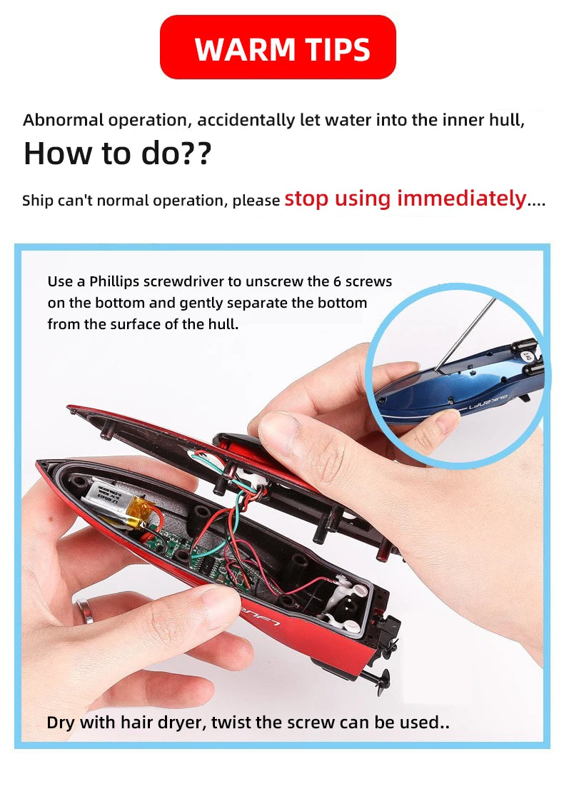 Mini RC High-Speed Electronic Racing Boat - ToylandEU