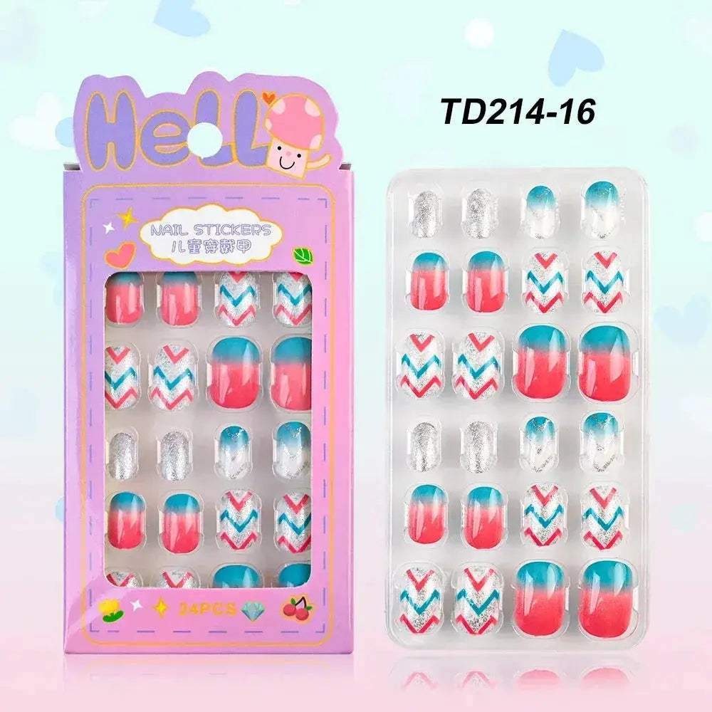 Kids Cartoon Nail Tips Set Full Coverage Colorful False Nails - ToylandEU